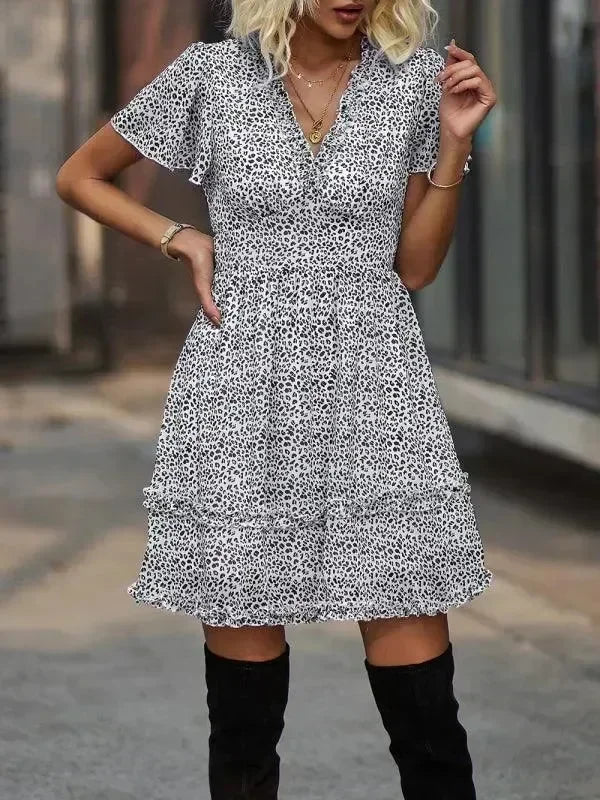 Floral Womens Mini Day Dress - Mini Dress - LeStyleParfait