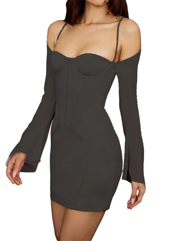 Women Romantic Light Pink Satin Cut Dress - Cut-Out Mini Dress - LeStyleParfait