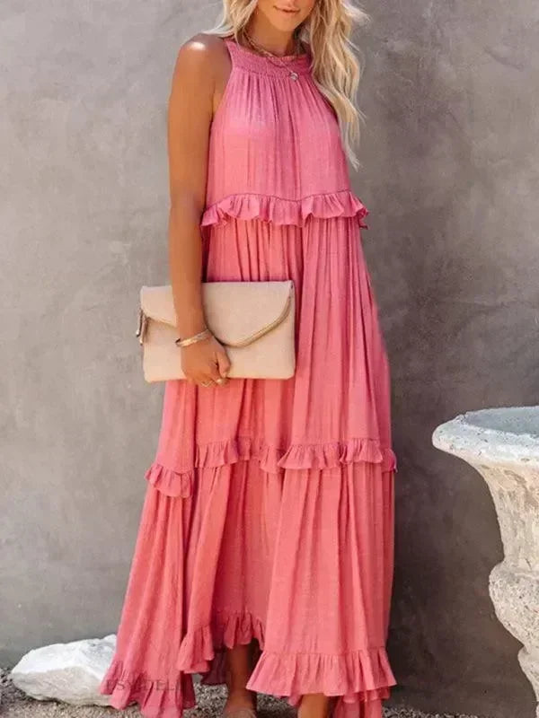 Romantic Cotton Tiered Maxi Dress fashion image