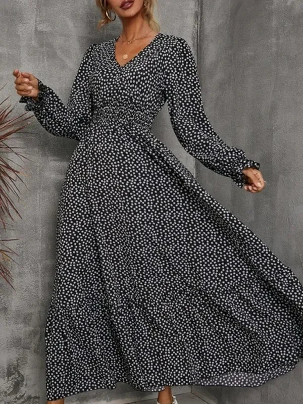 Romantic Red Polka Dot Maxi Dress
