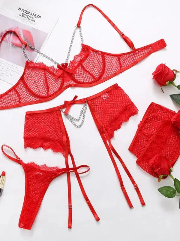 LeStyleParfait Women's Lingerie Sexy Ladies Embroidered-Lingerie Set