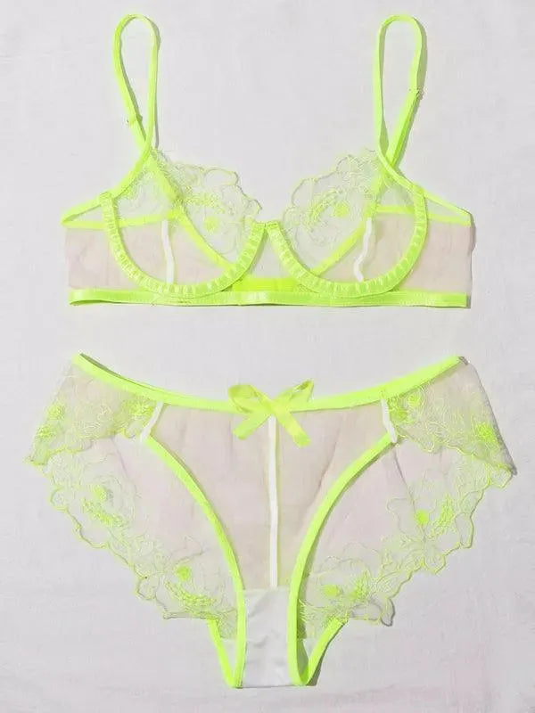 Sexy Lingerie Love Three-Point Bralette Set - Bralette Set - LeStyleParfait