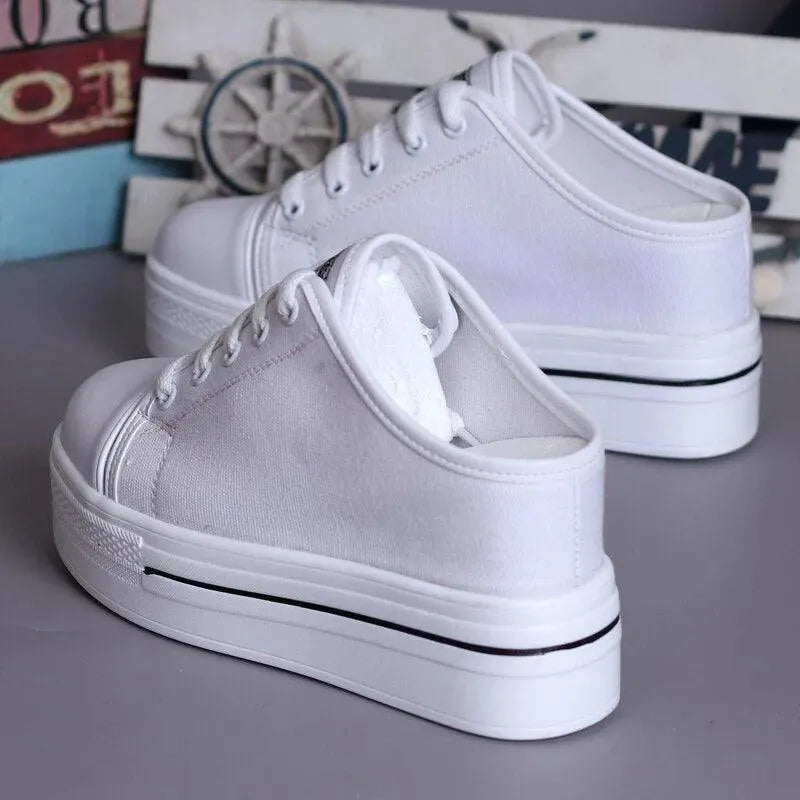 Slip-On Canvas Wedge Sandals - Wedge Shoes - LeStyleParfait