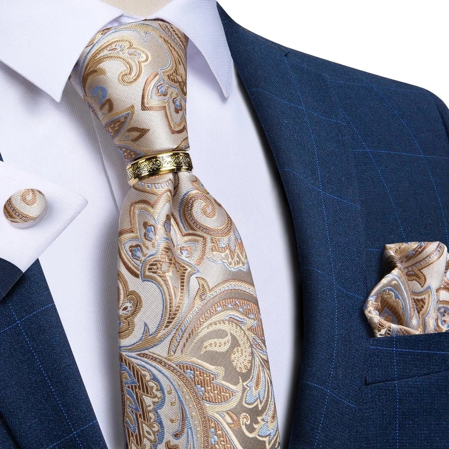 Solid Block Silk Necktie Set - Necktie - LeStyleParfait