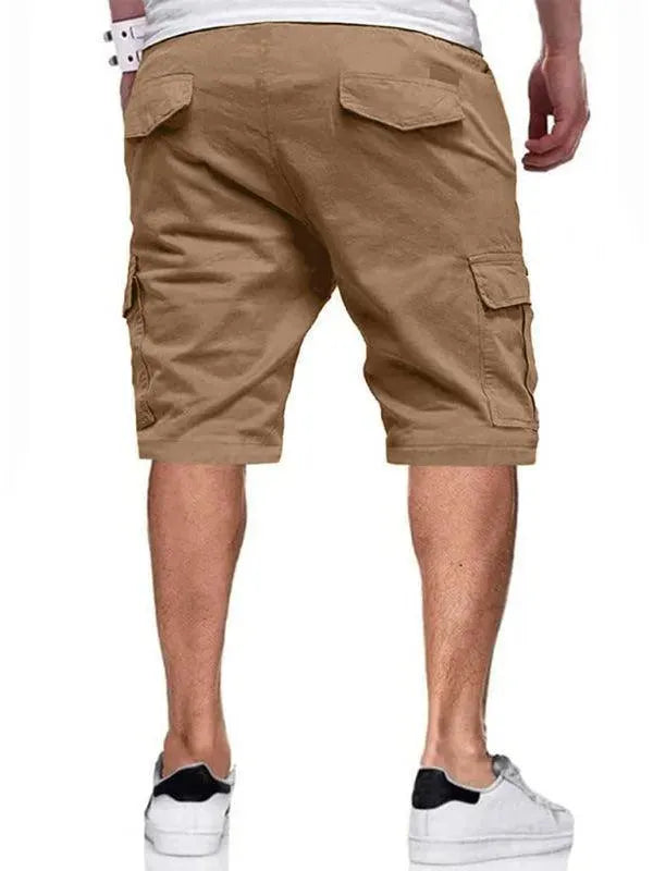 Solid Drawstring Men Cargo Shorts - Shorts - LeStyleParfait