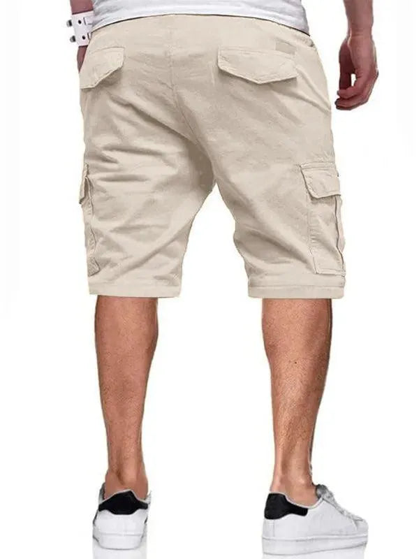 Solid Drawstring Men Cargo Shorts - Shorts - LeStyleParfait