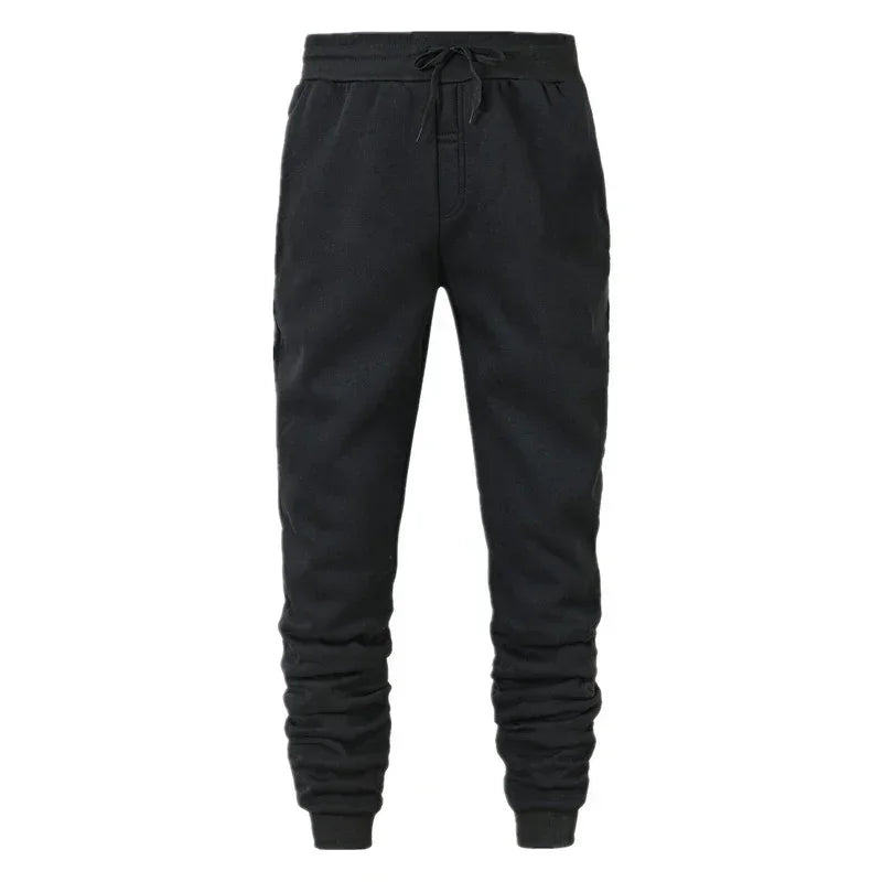 Sporty Casual Men Jogger Pants - Mid Rise Elastic Waist