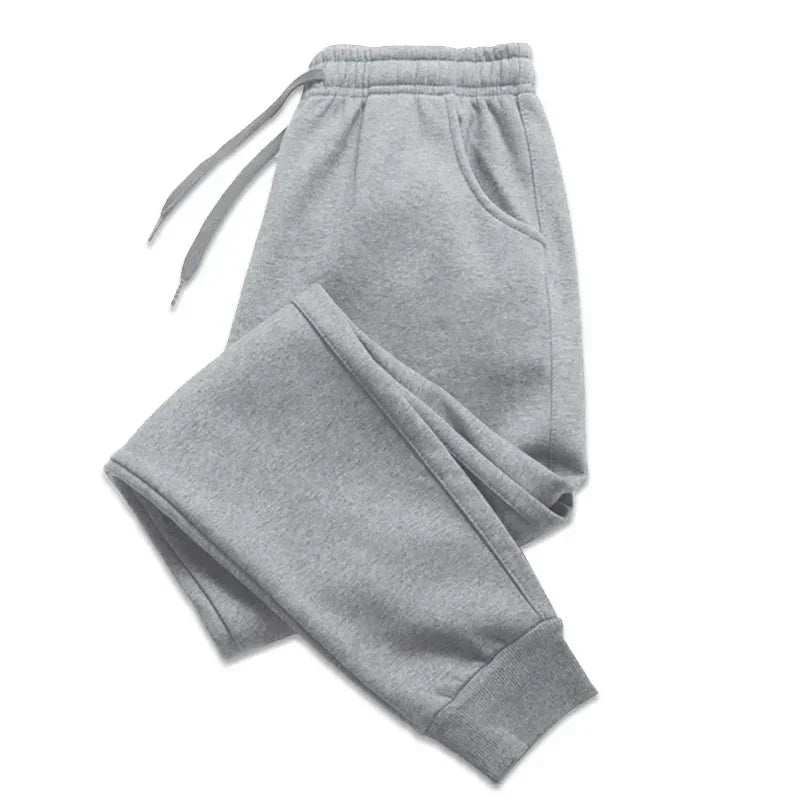 Sporty Casual Men Jogger Pants - Mid Rise Elastic Waist