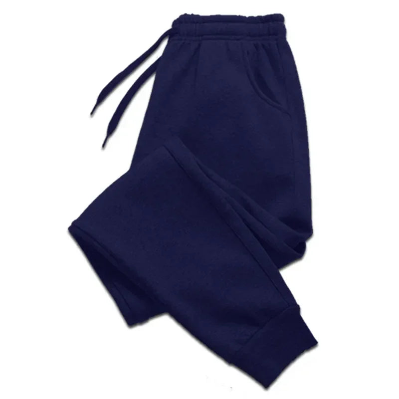 Sporty Casual Men Jogger Pants - Mid Rise Elastic Waist