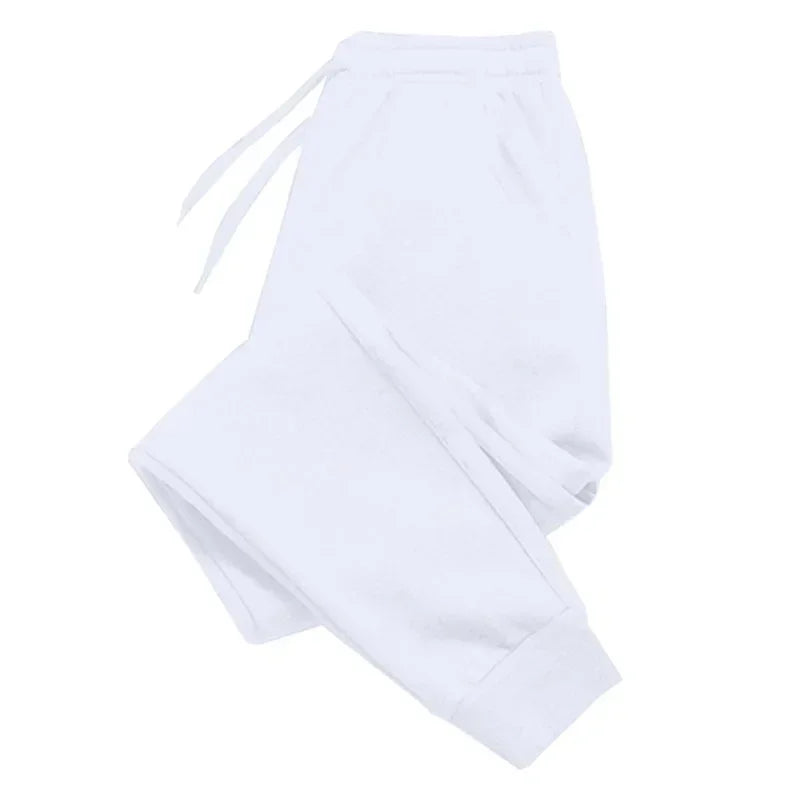 Sporty Casual Men Jogger Sweatpants - Mid Rise Drawstring Waist
