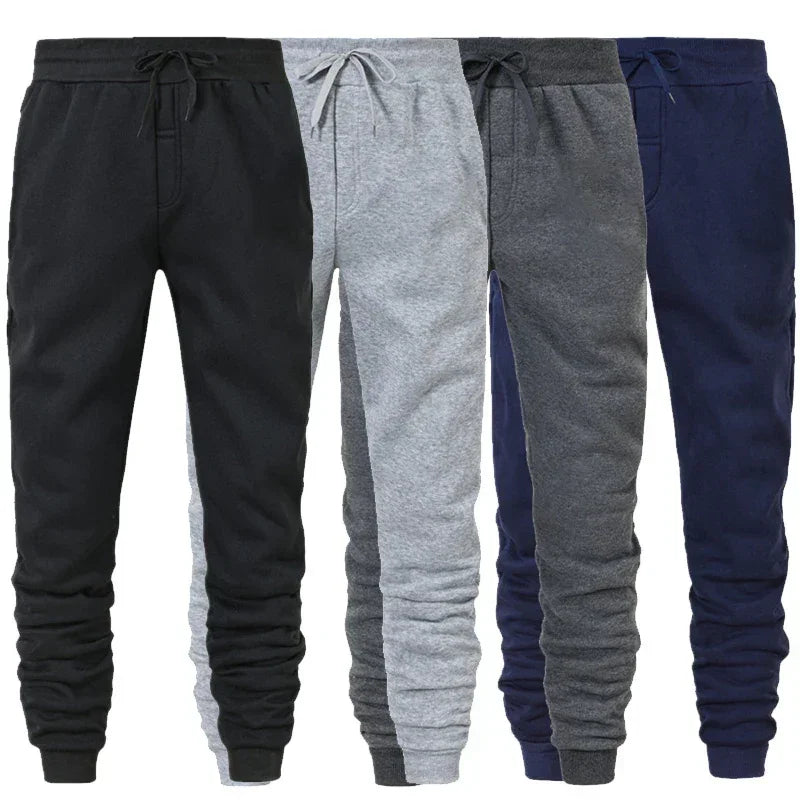 Sporty Casual Men Jogger Sweatpants - Mid Rise Drawstring Waist