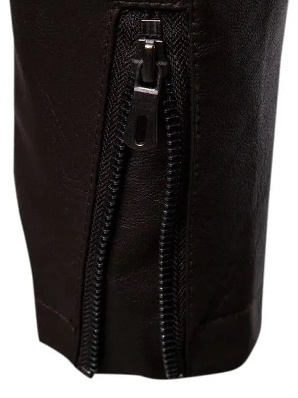 Stand Collar Men Leather Jacket - Leather Jacket - LeStyleParfait