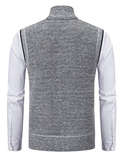 Stand Collar Sleeveless Knitted Men Vests - Vests - LeStyleParfait