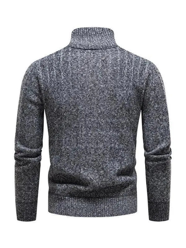 Stand Collar Zipper Men Pullover Sweater - Pullover Sweater - LeStyleParfait