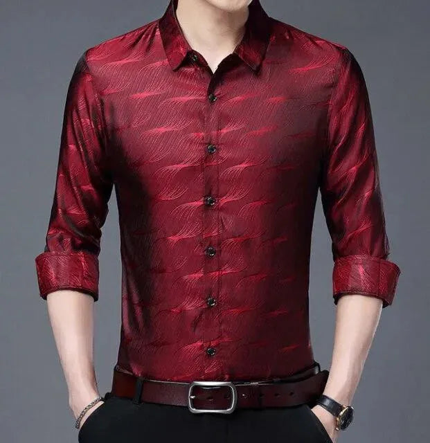 Stewart Satin Summer Shirt For Men - Silk Shirt - LeStyleParfait