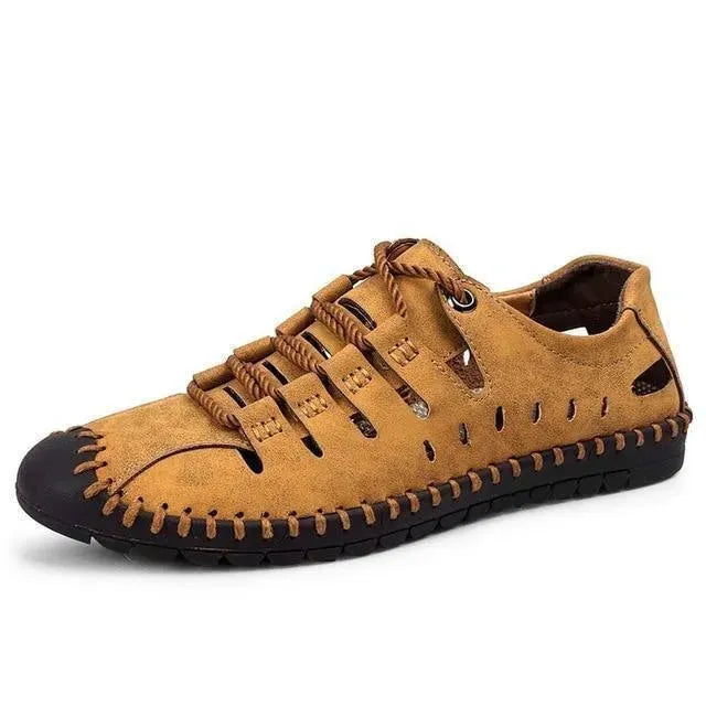 Stitched Lace Up Sandals - Sandals - LeStyleParfait