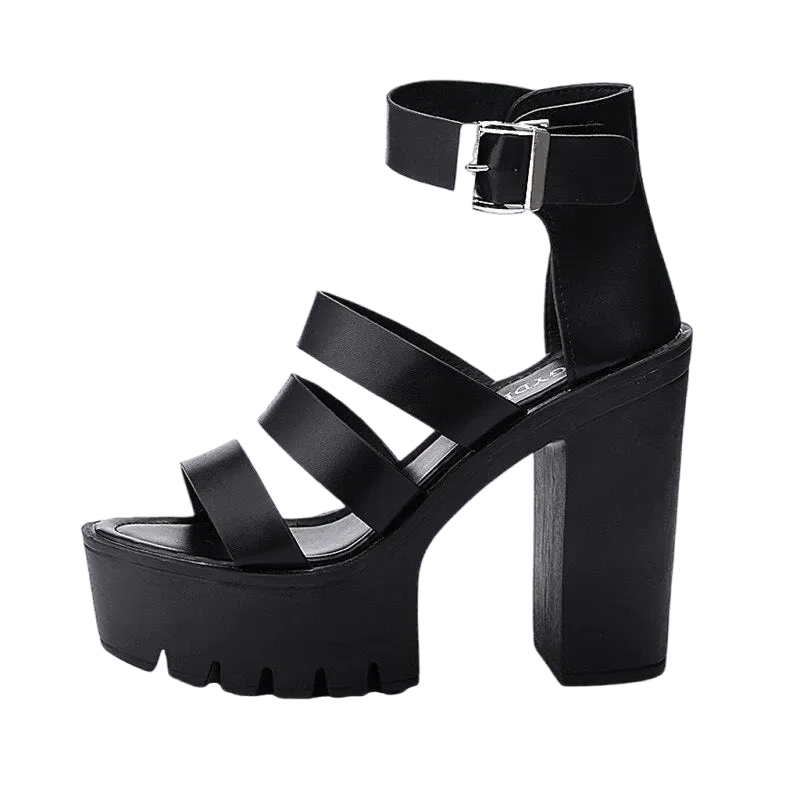 Strappy Platform Heeled Sandals