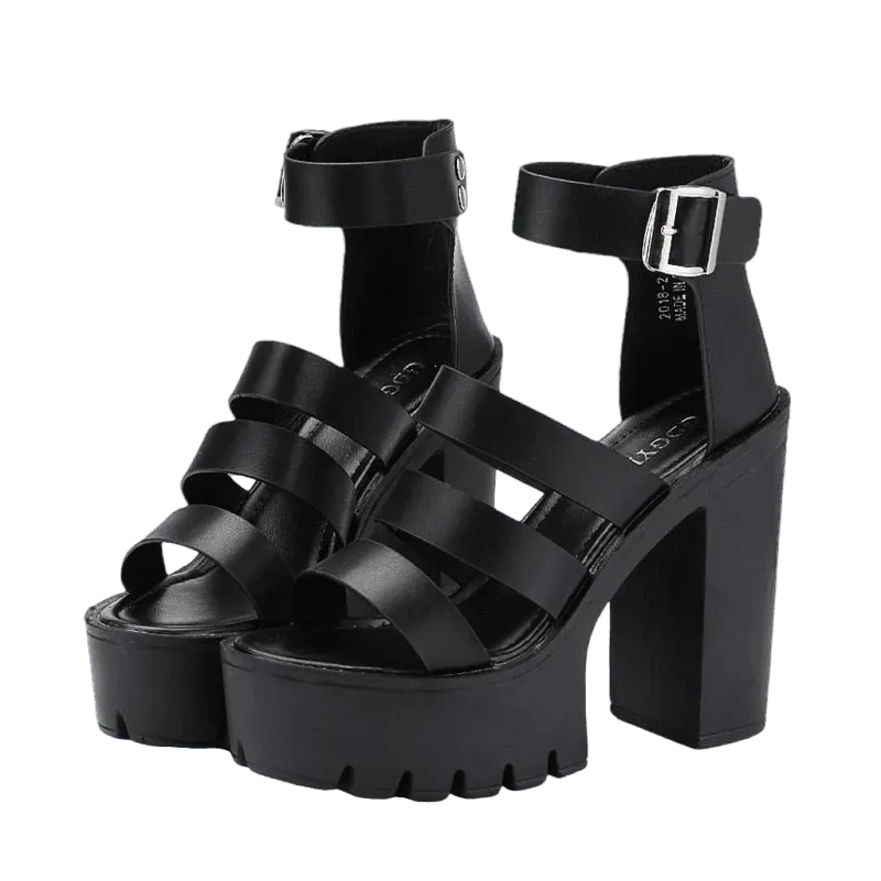 Strappy Platform Heeled Sandals