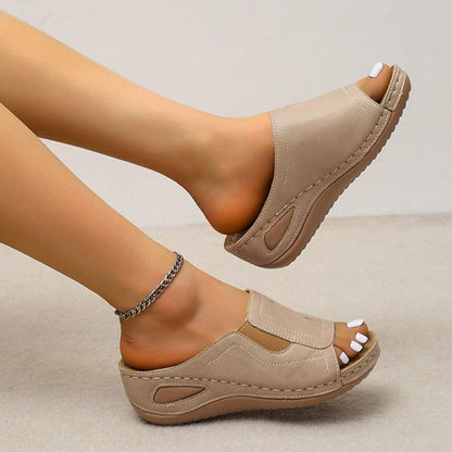 Stretchable Wedge Sandal Shoes - Wedge Shoes - LeStyleParfait