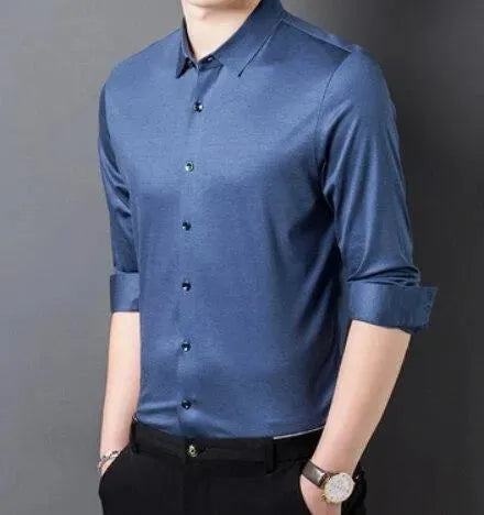 Strummer Satin Men Dress Shirt - Silk Shirt - LeStyleParfait