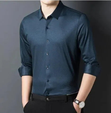 Strummer Satin Men Dress Shirt - Silk Shirt - LeStyleParfait