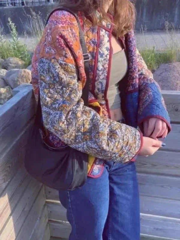 Stylish Loose Printed Women’s Coat - Coat - LeStyleParfait