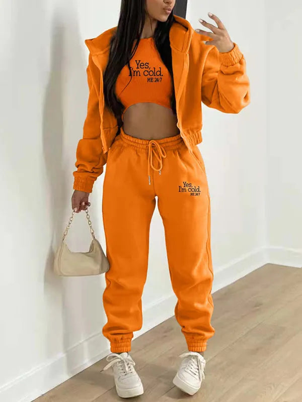 Stylish Women Casual Lettered Two-Piece Set - Casual Tracksuit Set - LeStyleParfait