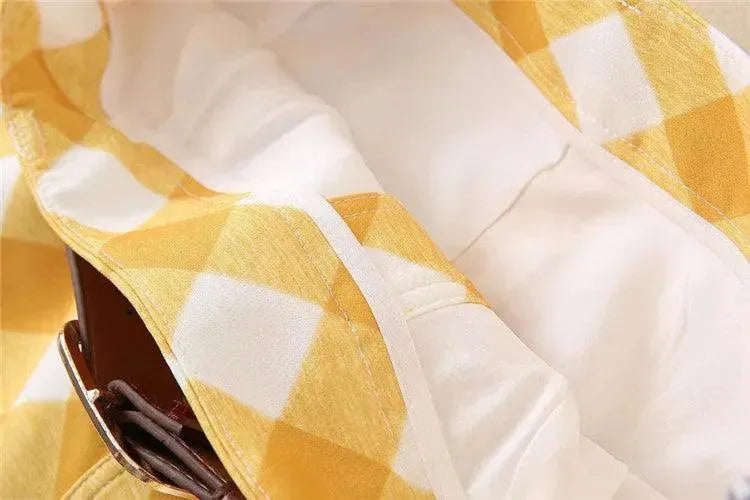 Stylish Women Gingham Skirt Set - Casual Skirt Set - LeStyleParfait