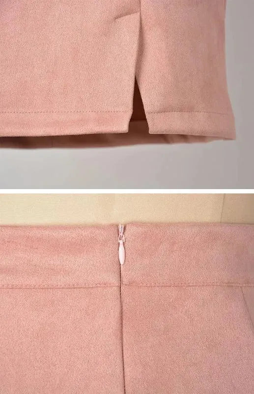 Suede High Waist A-Line Mini Skirt - A-Line Mini Skirt - LeStyleParfait
