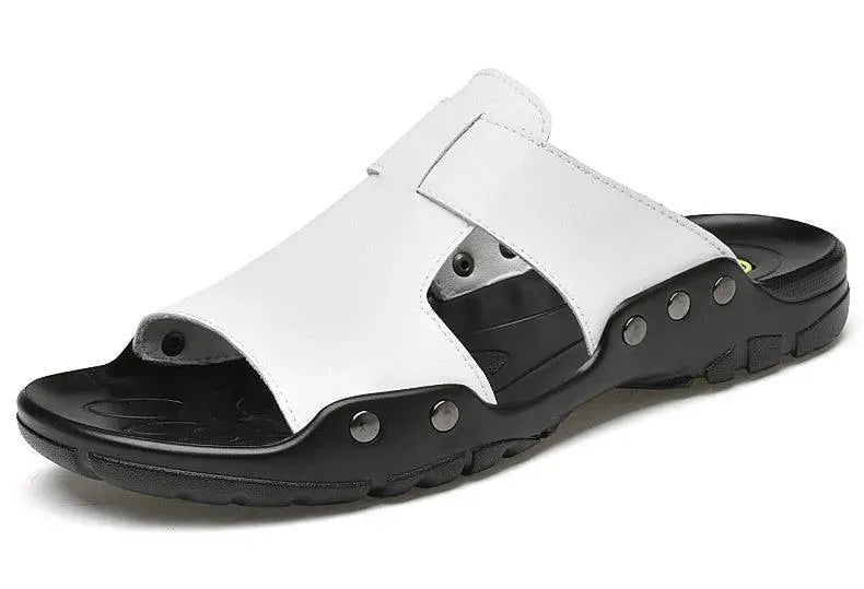 Summer Slip On Leather Sandals - Sandals - LeStyleParfait