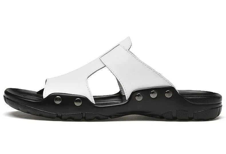 Summer Slip On Leather Sandals - Sandals - LeStyleParfait