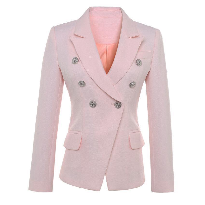 The Conscientiousness Pink Blazer Women - Formal-Business - Plain-Solid - Double-Breasted Blazer - LeStyleParfait