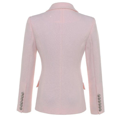 The Conscientiousness Pink Blazer Women - Formal-Business - Plain-Solid - Double-Breasted Blazer - LeStyleParfait
