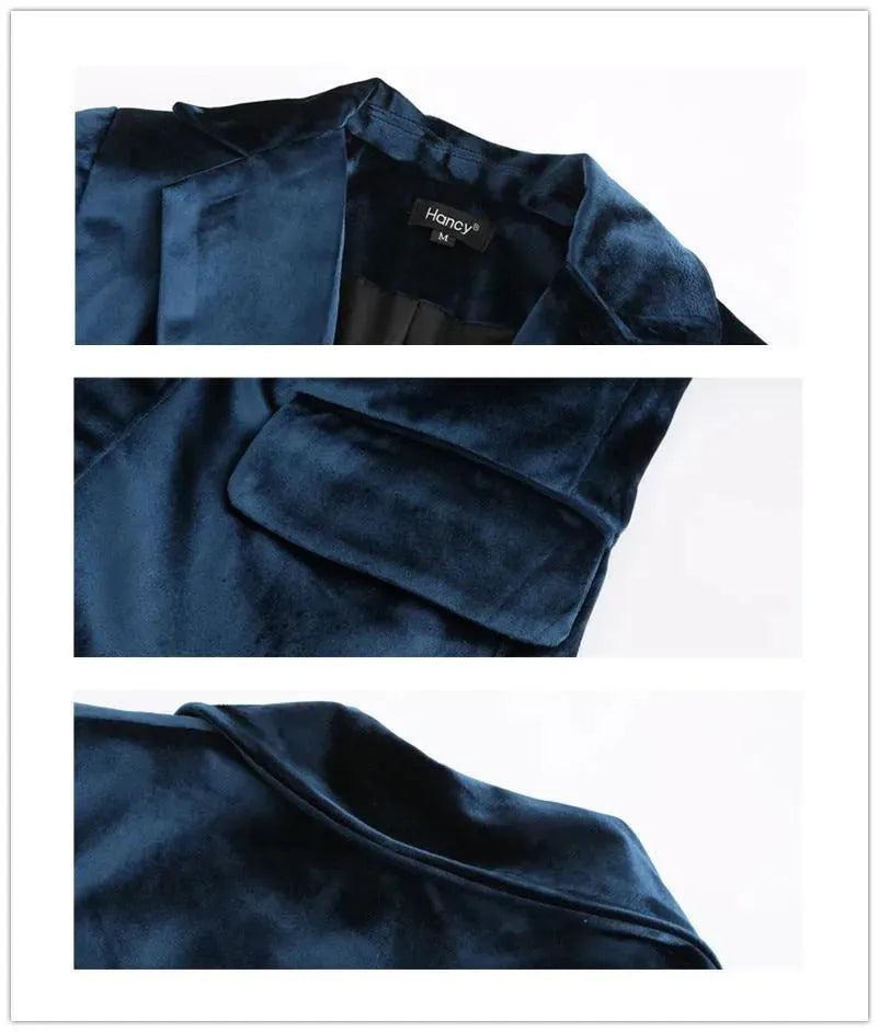 The Smooth Session Velvet Blazer Women - Casual - Plain-Solid - Velvet Blazer - LeStyleParfait