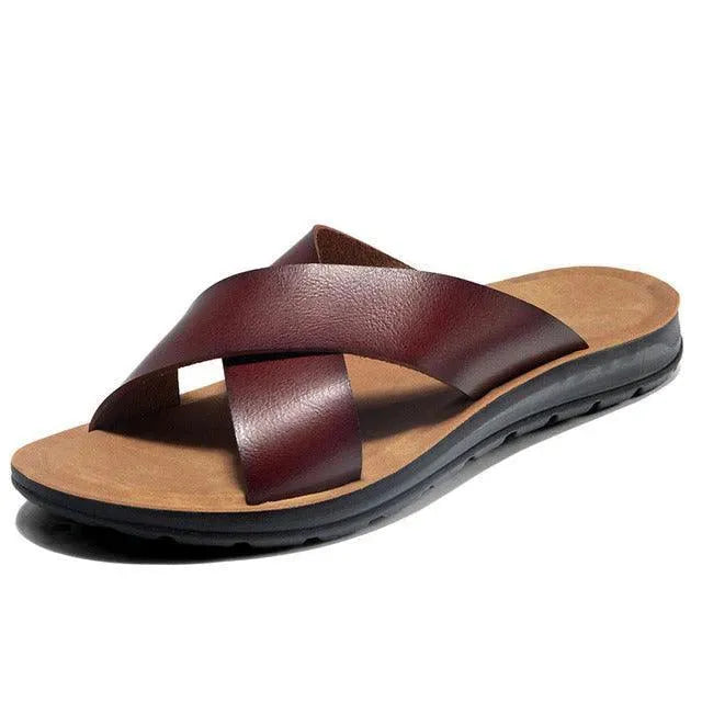 The Walker Leather Sandal Shoes - Sandals - LeStyleParfait