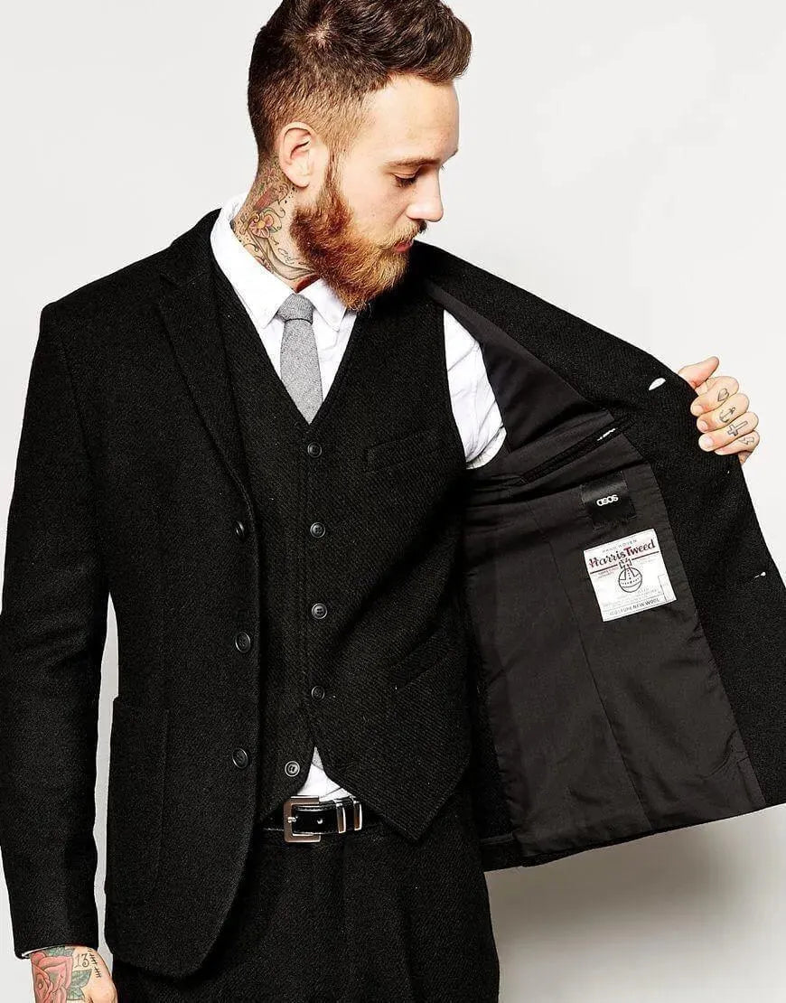 Three Piece Tweed Suit - Tweed Suit - LeStyleParfait fashion image