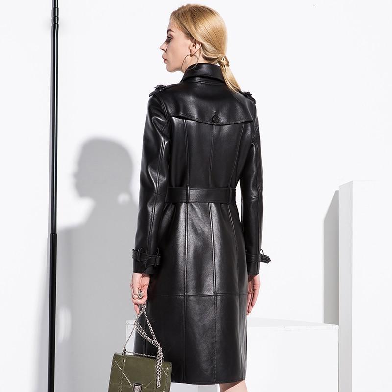 NYC Leather Trench Coat For Women - Coat - LeStyleParfait