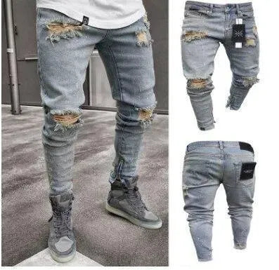 Distressed Stretch Jeans Pants For Men - Men's Jeans - LeStyleParfait