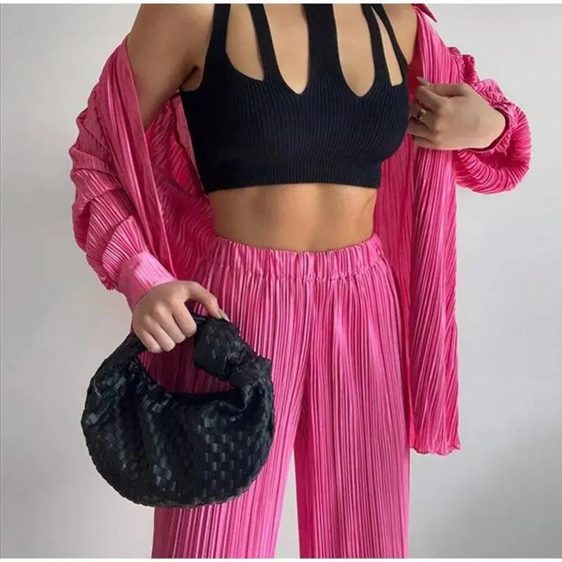 Pleated Oversized Pants - Women Pants - LeStyleParfait