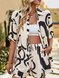 Trendy Women Abstract Summer Shorts Set - Abstract Shorts Set - LeStyleParfait