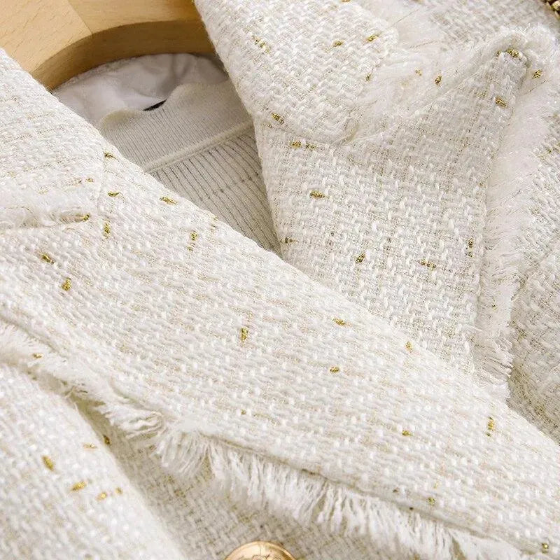 Tweed Blazer Women - Casual - Plain-Solid - Tweed Blazer - LeStyleParfait