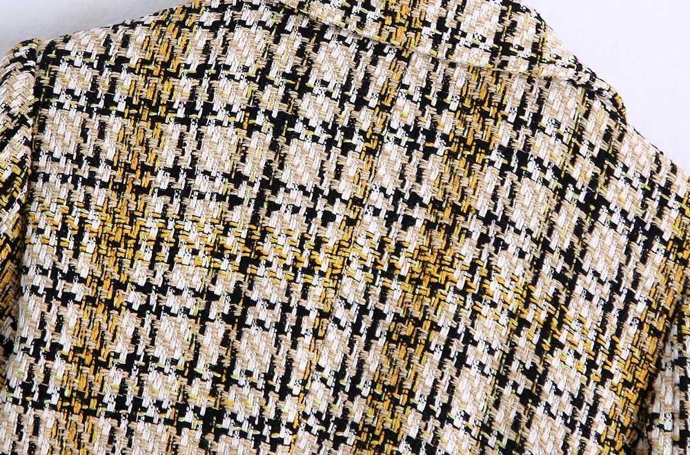 Tweed Plaid Women Coat - Coat - LeStyleParfait