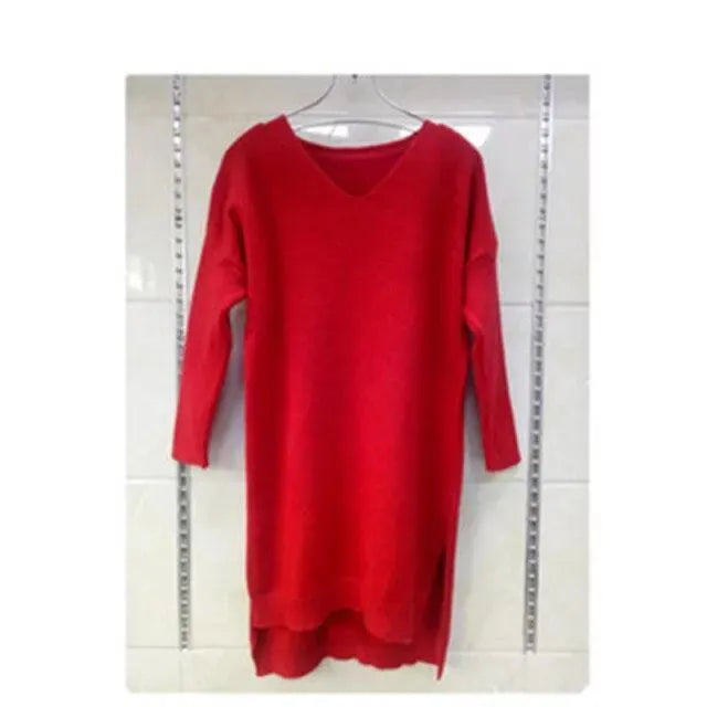 V-Neck Oversized Women Sweater - Pullover Sweater - LeStyleParfait