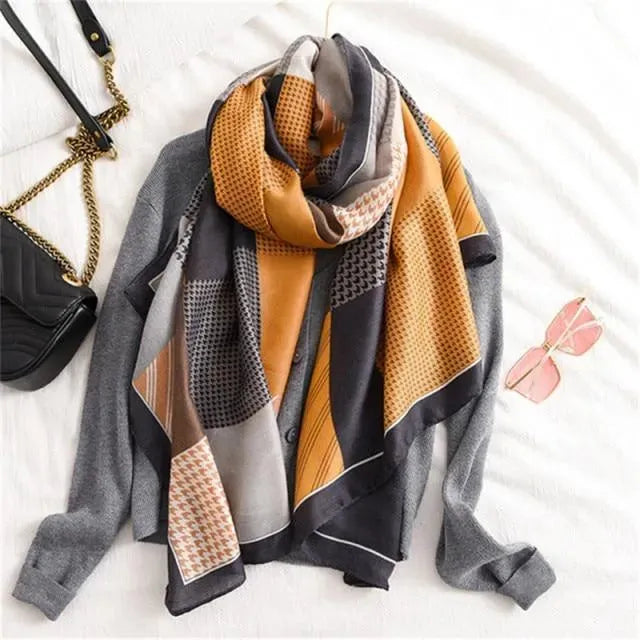 LeStyleParfait Women's Scarves & Shawls Stylish Wrap Scarf Printed Cotton -Scarf