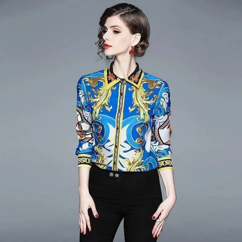 Vintage Floral Shirt For Women-Women's Shirts-LeStyleParfait