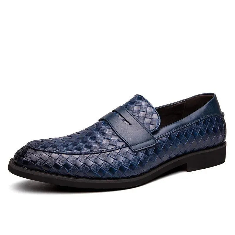 Weaved Penny Loafer Shoes For Men - Loafer Shoes - LeStyleParfait