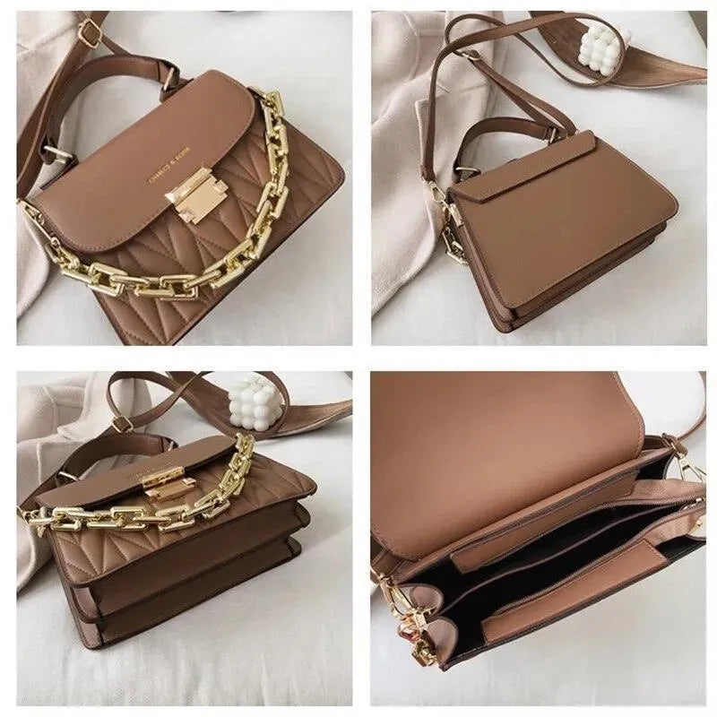 Women Chained Leather Handbag - Handbag - LeStyleParfait