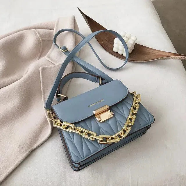 Women Chained Leather Handbag - Handbag - LeStyleParfait