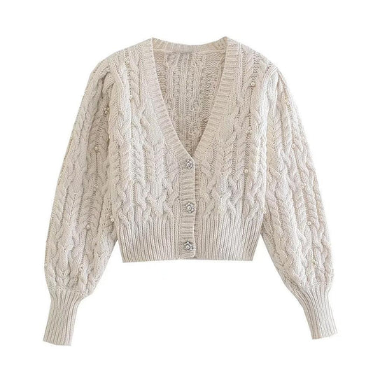 Women Crop Vintage Cardigan Sweaters - Cardigan Sweater - LeStyleParfait