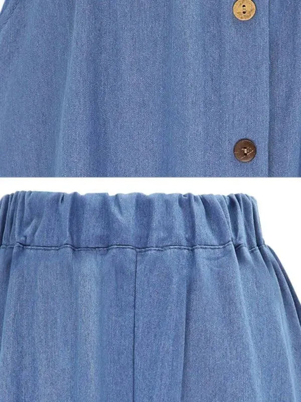 Women High Waist Midi Denim Skirt - Midi Denim Skirt - LeStyleParfait
